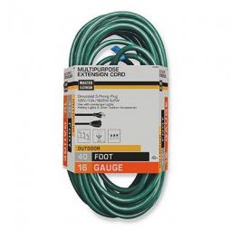 TRUE VALUE 02356-05ME Master Electrician Extension Cord, 16/3, Green Vinyl, 40-Ft.