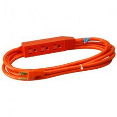 True Value 04006ME Master Electrician 9-Ft 16/3 SJTW Orange 3-Outlet Appliance Cord Power Center