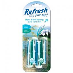 True Value 09591 Refresh Car Air Freshener, Vent Stick, Summer Breeze & Alpine Meadow Scents, 4-Pk.