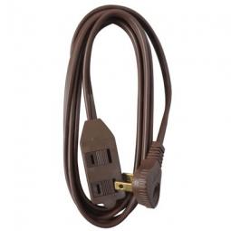 TRUE VALUE 09407ME Master Electrician Extension Cord 16/2 SPT-2 Brown Low Profile Polarized Slender Plug 7-Ft.