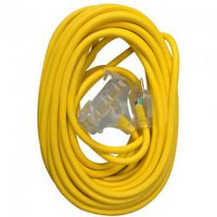 TRUE VALUE 04188ME Master Electrician Extension Cord 12/3 SJTW Yellow 3-Outlet 50-Ft.