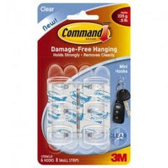 TRUE VALUE 17006CLR Command 6-Pk. Nickel Hook