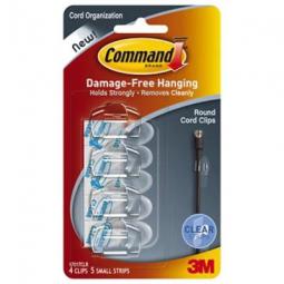 True Value 17017CLR Command Round Cord Clips w/ Clear Adhesive Strips