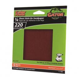 True Value 4072 GatorGrit 5-Pack 220-Grit 1/4-Sheet Stick-On Sandpaper