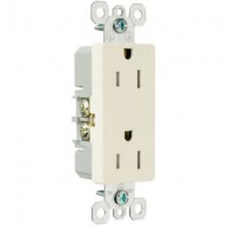 TRUE VALUE 885TRLACC8 Pass & Seymour - Legrand Light Almond Decorator Tamper-Resistant Receptacle