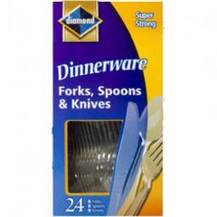 TRUE VALUE 98 Plastic Forks, Knives, Spoons, 8 Each