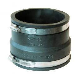 TRUE VALUE P1002-44 4 x 4 Clay Pipe Flexible Coupling With 2 Street Stainless Steel Clamps