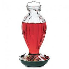 True Value NA35243 Audubon Hummingbird Feeder, Fluted Glass, 20-oz.