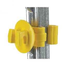 True Value SNUG-STP-25 Electric Fence Insulator, T-Post, Snug-Fit, Yellow, 25-Pk.