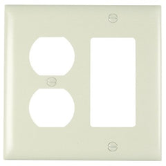 TRUE VALUE TP826LACC12 Wall Plate, 2-Gang, Decorator & Duplex, Light Almond Nylon