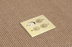 Arlington FLB5541MB Floor Box Kit with Steel Box and Metallic Cover with Four Threaded Plugs Two Gang Brass