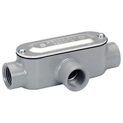 Bridgeport Fittings T-41CG Aluminum Type T Threaded Conduit Body With Cover and Gasket 1/2 Inch