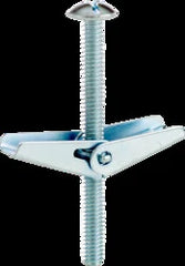 CULLY 58365J 3/16 (10-24) x 4 Toggle Bolts and Wings, Mushroom Head, Phillips/Slotted, Zinc Plated