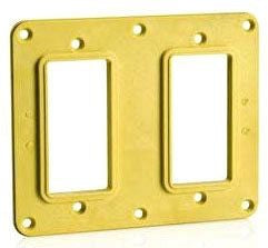 Leviton 3251-Y 2-Gang GFCI/Decora Receptacle Coverplate Yellow