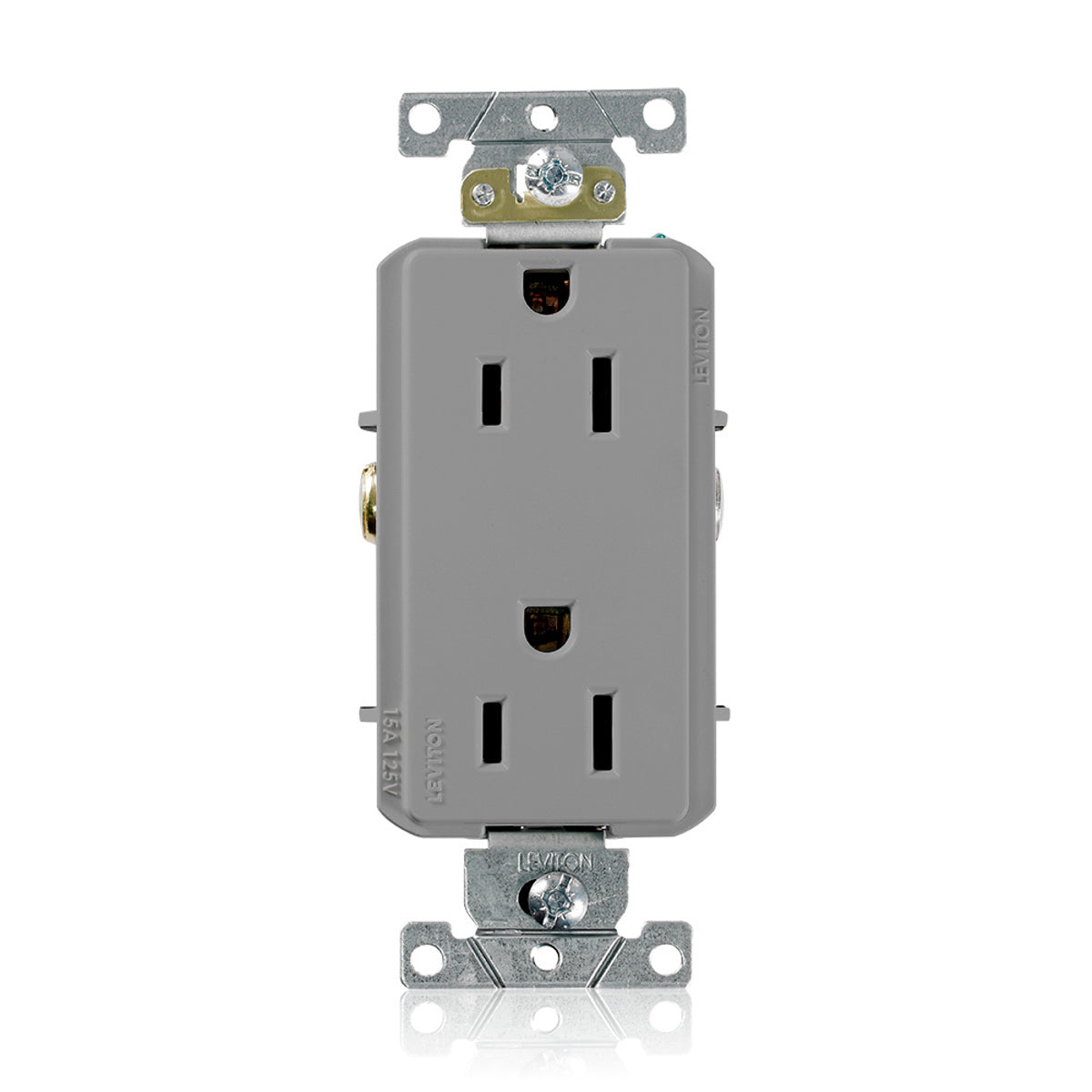 Leviton 16252-GY Duplex Receptacle 15 Amp 125 Volt NEMA 5-15R