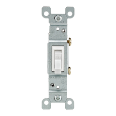 Leviton 1451-WCP Toggle Framed Single-Pole AC Quiet Switch 15A 120V Non-Grounding