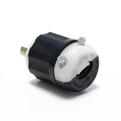 Leviton 2361 Locking Plug 20 Amp 125/250 Volt NEMA L10-20P 3-Pole 3 Wire Industrial Grade Non-Grounding Black/White