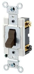 Leviton CSB3-20 Toggle Switch 120/277 VAC 20 Amp 3-Way Brown