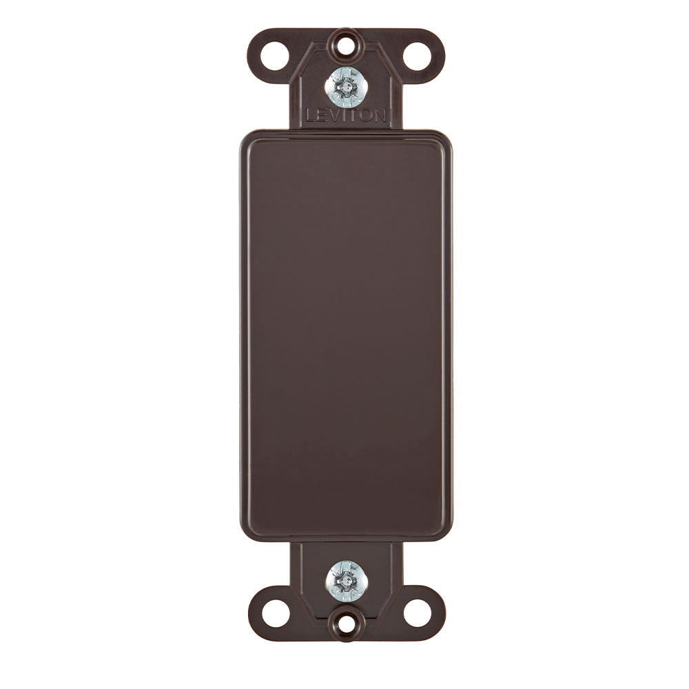 Leviton 80414 Decora Plastic Adapter Plate Blank No Hole With-ears And Two Mounting Screws Brown