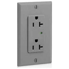 Leviton 5380-GY 20 Amp, 125 Volt, Decora Plus Duplex Surge Suppressor Receptacle