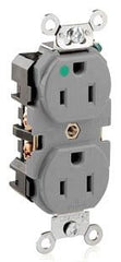 Leviton 8200-GY Extra Heavy Duty Hospital Grade Duplex Receptacle 15-Amp 125-Volt NEMA 5-15R