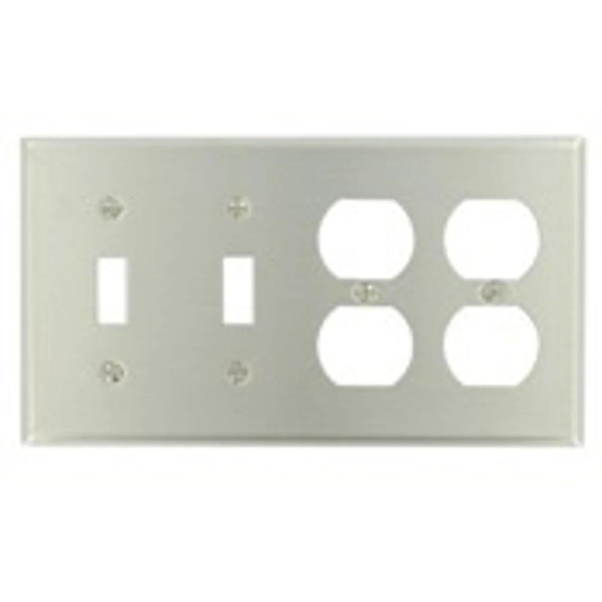 Leviton 84045-40 Combination Wallplate Standard Size 4 Gangs 302 Stainless Steel