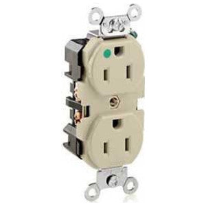 Leviton 8200-I Receptacle Bl Str 125VAC 15A 2 3 Ivory