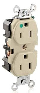 Leviton 8200-I Receptacle Bl Str 125VAC 15A 2 3 Ivory