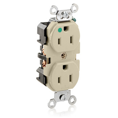 Leviton 8200-I Receptacle Bl Str 125VAC 15A 2 3 Ivory