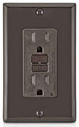 Leviton X7899 SmartlockPro Slim GFCI Tamper-Resistant Receptacle with LED Indicator 20-Amp Brown