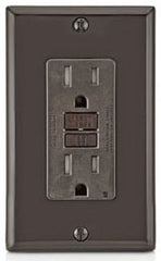 Leviton X7899 SmartlockPro Slim GFCI Tamper-Resistant Receptacle with LED Indicator 20-Amp Brown