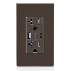 Leviton T5833-B Combination Duplex Receptacle Outlet and USB Charger 20 Amp 125 Volt