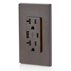 Leviton T5833-B Combination Duplex Receptacle Outlet and USB Charger 20 Amp 125 Volt