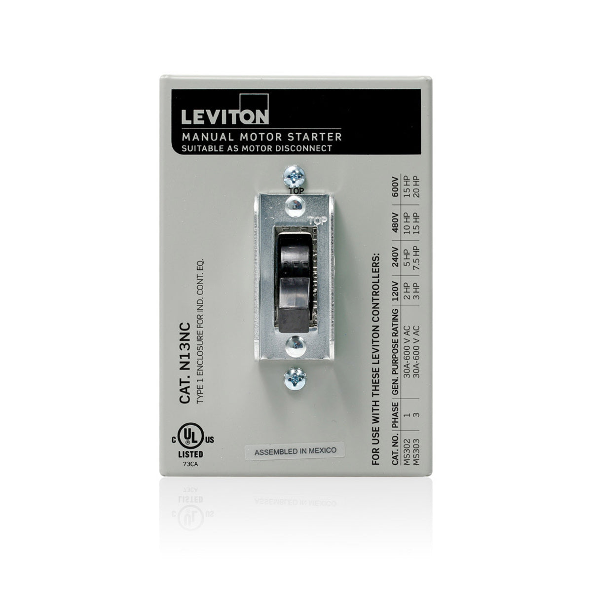 Leviton N13NC-DS GY 1 Metal Encl For MS 600 VAC