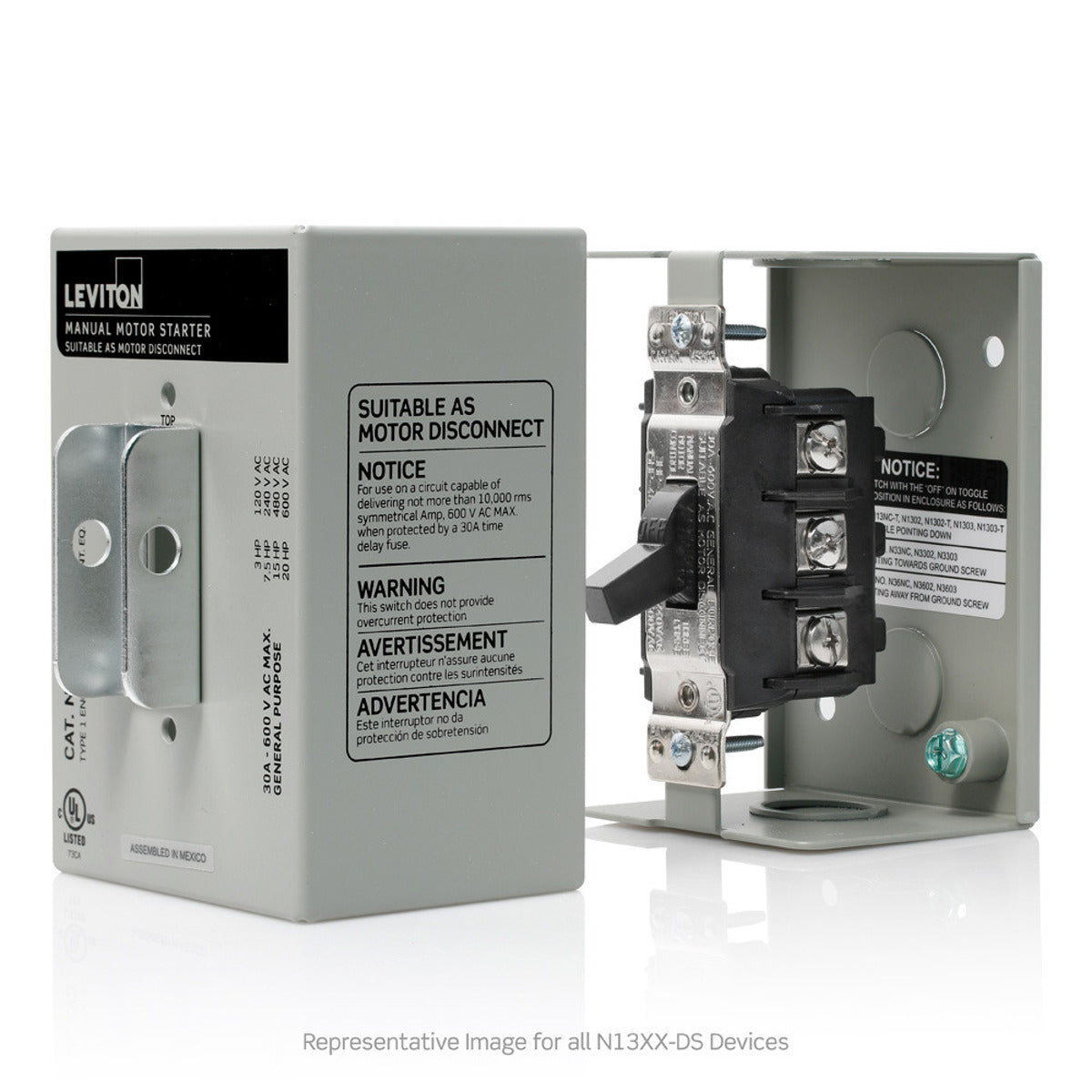 Leviton N13NC-DS GY 1 Metal Encl For MS 600 VAC