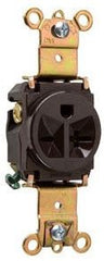 Pass & Seymour 5871 Single Receptacle, 20A 250V, Back & Side Wired - Brown