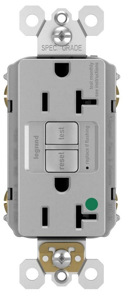 Pass & Seymour 2097HGGRY Self Test GFCI Hospital Grade 20A 125V