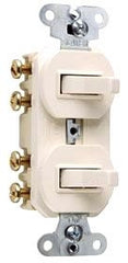 Pass & Seymour 693LA 15 Amp 120/277 VAC 3-Way Light Almond Non-Grounding Duplex Combination Switch