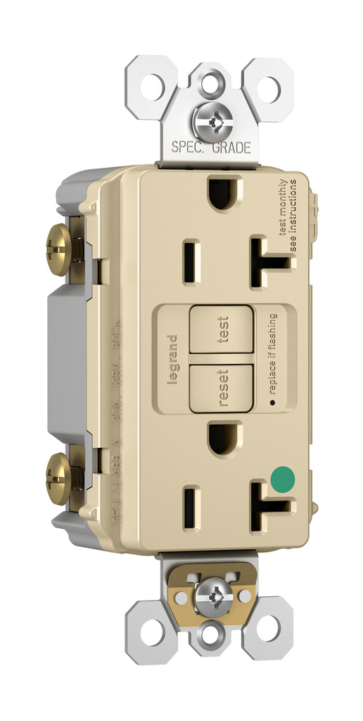 Pass & Seymour 2097HGTRI 20A 125V Self Test GFCI Hospital Grade Tamper Resistant Ivory