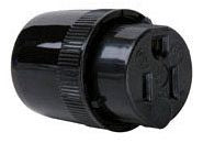 Pass & Seymour 5296BK CONNECTOR BL STR 125VAC 15A 2 3 BK NYL