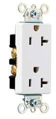 Pass & Seymour 26352W Heavy-Duty Decorator Spec Grade Receptacles w/ Back & Side Wire - 20A White (125V)