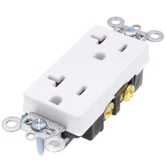 Pass & Seymour 26352W Heavy-Duty Decorator Spec Grade Receptacles w/ Back & Side Wire - 20A White (125V)