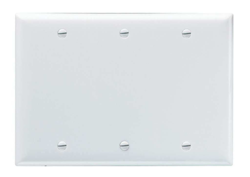 Pass & Seymour SP33LA 3Gang Wall Plate, Blank, Standard - Light Almond