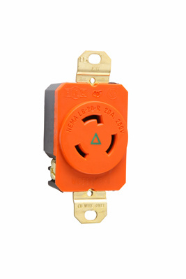 Pass & Seymour IGL620R Turnlok Single Receptacle, 20A 250V Isolated Ground