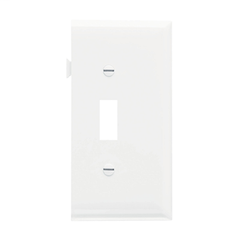 Pass & Seymour PJSE1W 1-Toggle Switch White Smooth Nylon Semi-Jumbo End Sectional Wallplate