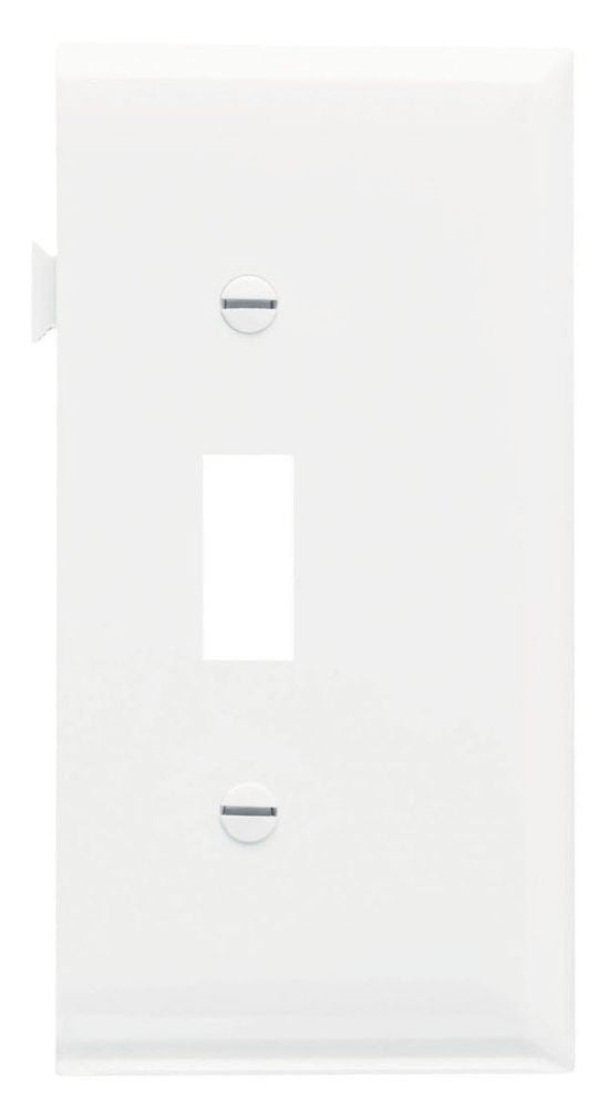 Pass & Seymour PJSE1W 1-Toggle Switch White Smooth Nylon Semi-Jumbo End Sectional Wallplate