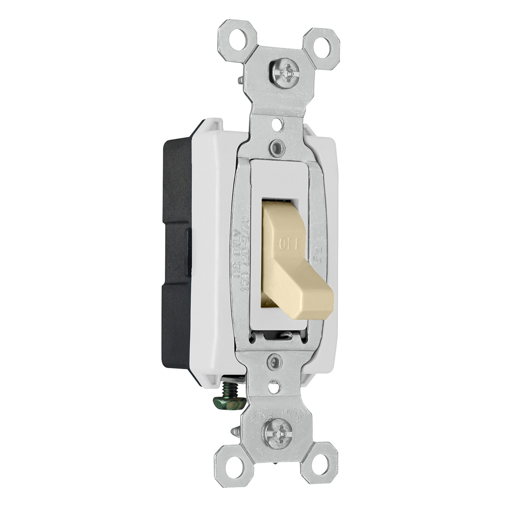 Pass & Seymour CSB15AC1I Toggle Switch, 15 Amp, 120/277 Volt, Ivory