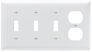 Pass & Seymour SP38 4-Gang 3-Toggle 1-Duplex Wallplate