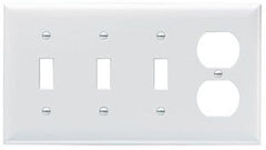 Pass & Seymour SP38 4-Gang 3-Toggle 1-Duplex Wallplate