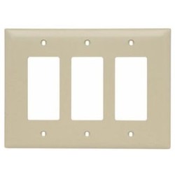 Pass & Seymour TPJ263I 3 Gang Jumbo Decorator Wall Plate, Ivory